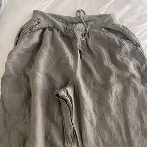 Flax Men's Gray Linen Joggers